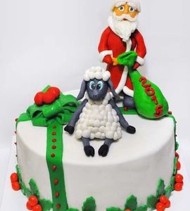 Торт с овцой и Дедом Морозом