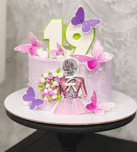 Торт розово-фиолетовый для девушки №165216