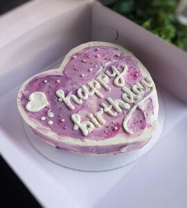 Торт розово-фиолетовый в виде сердца №165218