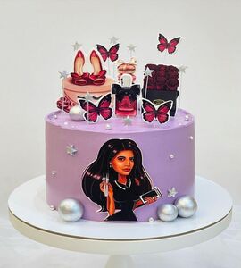 Торт розово-фиолетовый девушке №165222