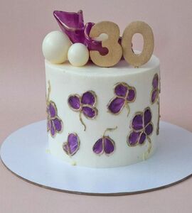 Торт фиолетовый с золотом сливочный №179016