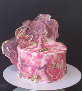 Торт хвост русалки розовый №181829