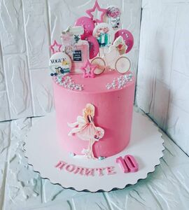 Торт розовый для девочки Лолиты на 10 лет №142816