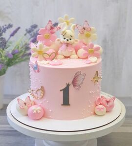 Торт с зайкой розовый для девочки №142817