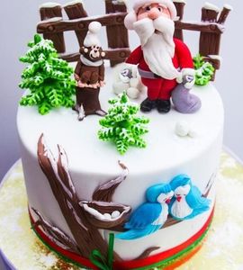 Торт с Дедом Морозом и обезьянкой