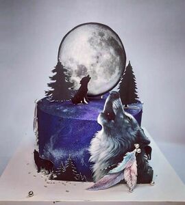 Торт с волком и луной №492713