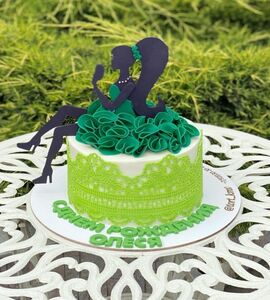 Торт зеленый девочке на день рождения №151608