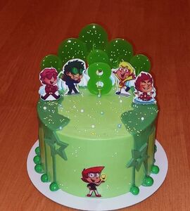 Торт зеленый девочке на 8 лет №151612
