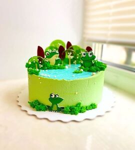 Торт зеленый с лягушками девочке №151627