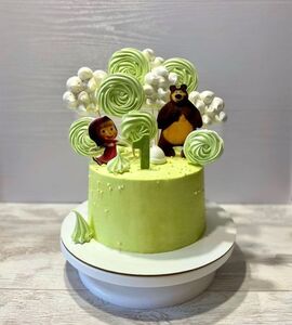 Торт зеленый девочке на годик №151632