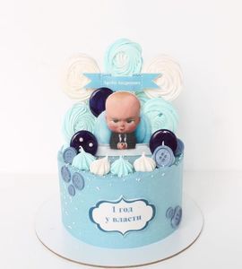 Торт на 1 годик голубой №212032