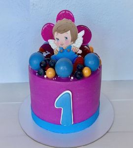 Торт на 1 год мальчику с шарами №212149