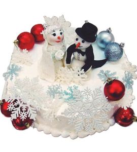 Торт свадьба снеговиков