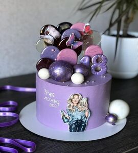 Торт черно-фиолетовый на 18 лет №185508