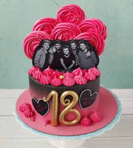 Торт черно-розовый на 18 лет №185403