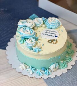 Торт бело-голубой №130401