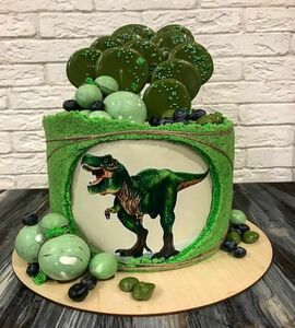 Торт с драконом зеленый №490603