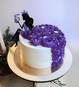 Торт фиолетовый для девочки на 15 лет №178805