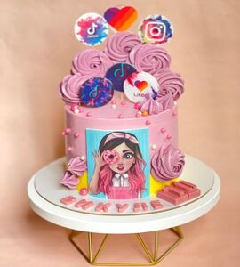 Торт фиолетовый для девочки на 10 лет №178822