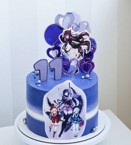 Торт фиолетовый для девочки на 11 лет №178827