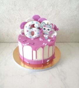 Торт фиолетовый для девочки на 6 лет №178833