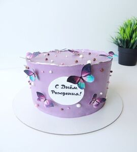 Торт фиолетовый для  девочки на др №178835