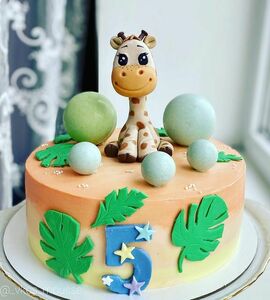 Торт с жирафом на 5 лет ребенку №492909