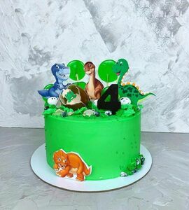 Торт динозавры зеленый №490555