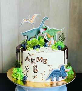 Торт динозавры Диме на 6 лет №490563