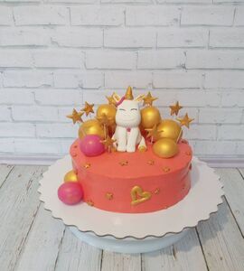 Торт желто-розовый детский №151120