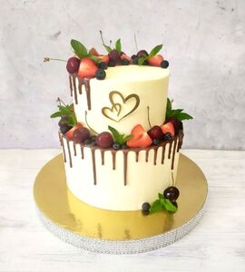 Торт двухъярусный с ягодами №134101
