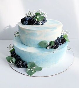 Торт двухъярусный с ягодами №134103