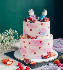 Торт двухъярусный с ягодами №134128