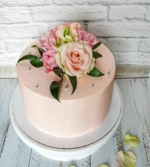 Торт с живыми цветами №504920
