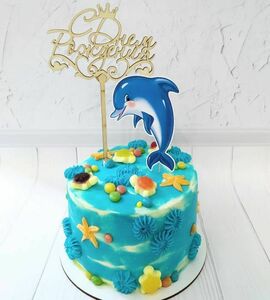 Торт дельфины на день рождения №490406