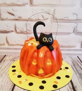 Торт черная кошка на Хэллоуин №185204