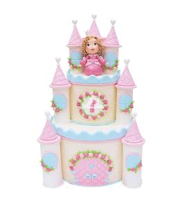 Торт на 1 год замок с принцессой №211742