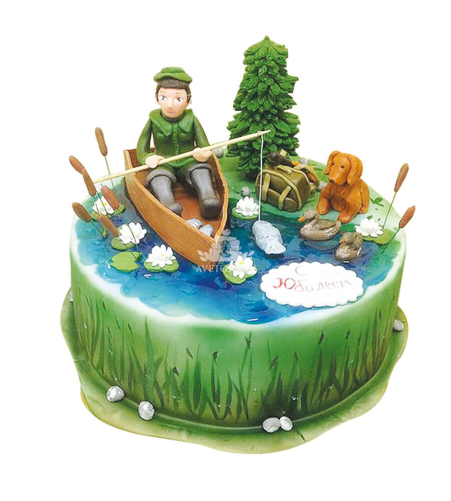 Сахарная фигурка на торт рыбака
