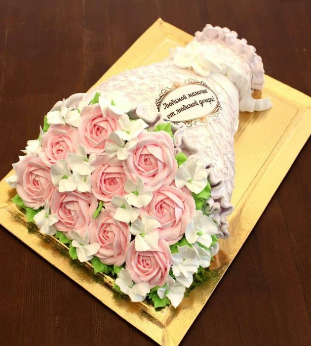 Быстрая доставка торта из цветов по Киеву