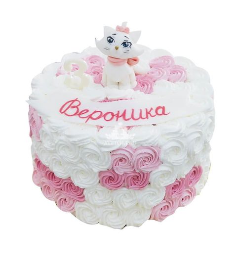 Торт на 3 года девочке с кошечкой №235550