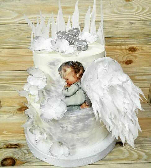 Торт с ангелом и крестиком №485011