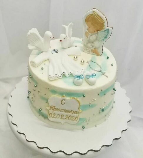 Торт с ангелом и голубями №485014