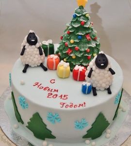 Новогодний торт на год овцы