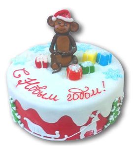 Торт с обезьянкой и подарками