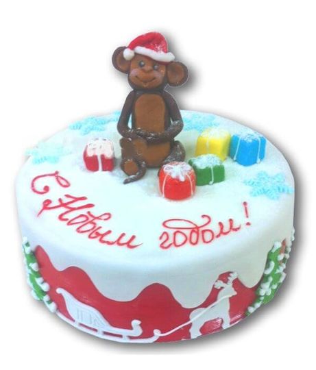 Торт с обезьянкой и подарками