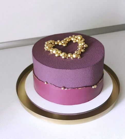 Торт фиолетовый с золотом стильный №179004