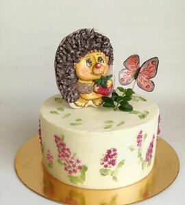 Торт с ёжиком и бабочкой №490824