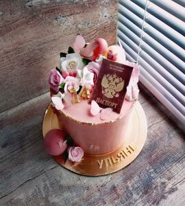 Торт розовый для девочки №142802