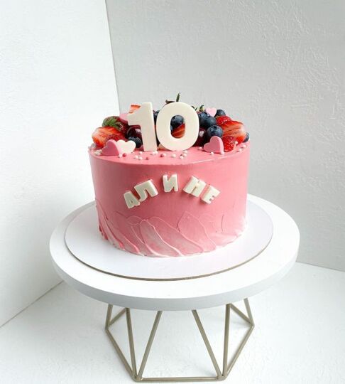 Торт розовый для девочки Алины №142808