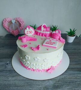Торт розовый для девочки №142811